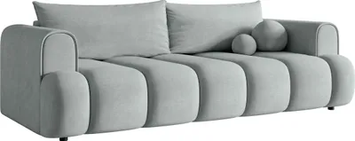 Produktbild von Selsey Dandelino - 3-Sitzer Sofa mit Schlaffunktion, Bettkasten, wasserabweisendem Samtbezug, hellgrau