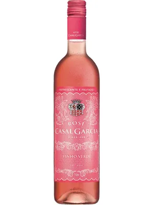 A bottle of Casal Garcia Vinho Verde Rosé wine.