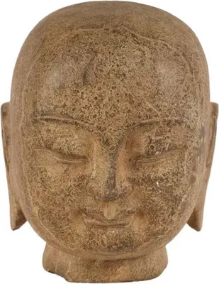 Produktbild von Fine Asianliving Buddha-Kopf Stein Handgeschnitzt 10x10cm