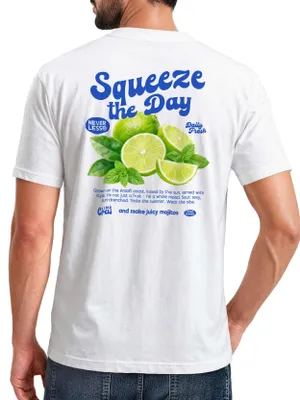 Produktbild von Herren T-Shirt Backprint - Zitronen Limetten Design - Baumwollshirt Männer Fashion Streetstyle Slim Fit Neverless®