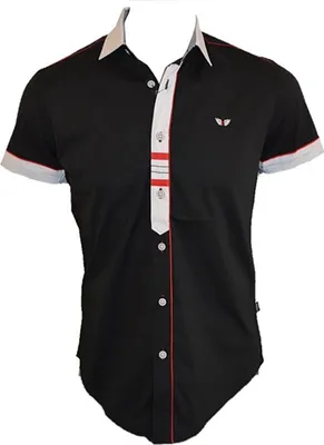 Produktbild von Brandneu Designer Hemd CARISMA Schwarz uni CRM9008 Applikationen L
