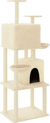 Immagine prodotto di Graffiatoio con tiragraffi in sisal crema 180 cm
