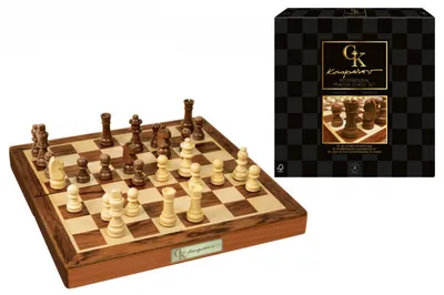Image de Jeu d'échecs Kasparov avec échiquier en bois et coffret – International Master Chess Set, idéal pour les tournois et les parties amicales