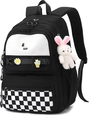 Produktbild von JANSBEN Schulrucksack Jungen Mädchen Schwarz Nylon 21L