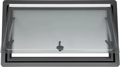 Produktbild von Wohnwagen/Wohnmobil Fenster - Ausstellfenster 900x500 mm - Öffnungswinkel 70° - Mit Innenrahmen & Sonnenschutz - Für Wandstärke 25–35 mm - Schwarz