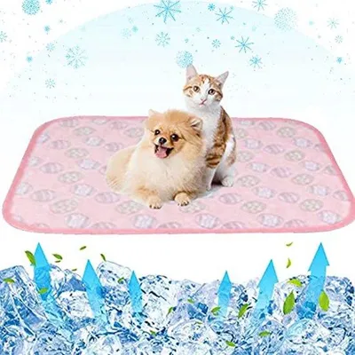 Produktbild von Famanu Kühlmatte für Hunde und Katzen - Selbstkühlende Tiermatte für den Sommer - Waschbar und rutschfest (L, 70 x 100 cm)