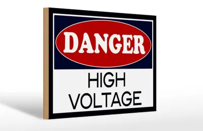 Produktbild von Holzschild Hinweis 30x20cm Danger high voltage