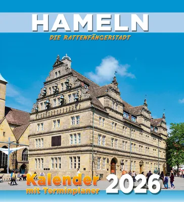 Produktbild von Hameln Wandkalender 2027 mit Terminplaner Rattenfängerstadt 22 x 24 Version von 2020 mit Kalendarium von 2027