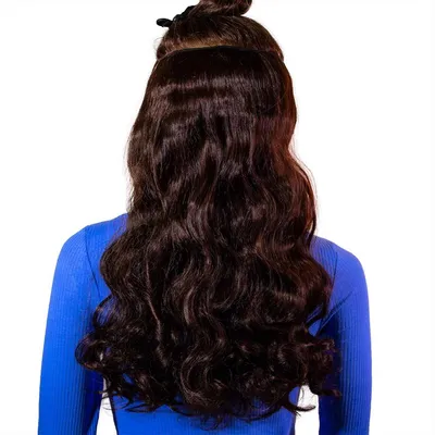 Obrázek produktu pro hair2heart Clip in prodloužení Syntetické vlasy vlnité - příčesek 130g Brown