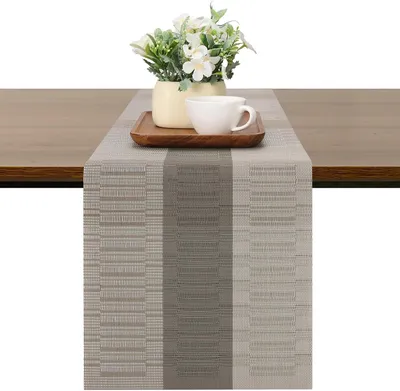 Produktbild von Tischläufer 30 x 135 cm, dunkelgrau, waschbares PVC, hitzebeständig, für Tischdekoration