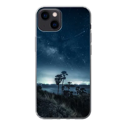 Produktbild von MuchoWow® Handyhülle Schutzhülle Hülle für iPhone 13 Sternenhimmel - Meer - Tropisch - Jungen - Mädchen - Kinder Silikon Softcase Handy Hülle - Karteninhaber