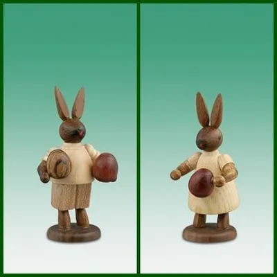 Produktbild von Osterdekoration Osterhasenpaar mit Ostereiern Höhe 7,5cm NEU