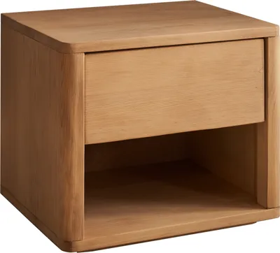 Produktbild von Schlafkontor Hilla Nachtkommode Nadelholz Massiv/Eichefarbig/1 offenes Fach + Schubkasten