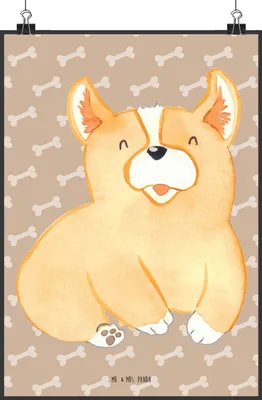 Produktbild von Mr. & Mrs. Panda Bild Corgie DIN A0 - Hundeglück - Geschenk, Hund, Wanddekoration, Kunstdruck, Sprüche, Bellen, Hundeliebe, Corgi, drucke, wanddeko, Spruch, Wandbild