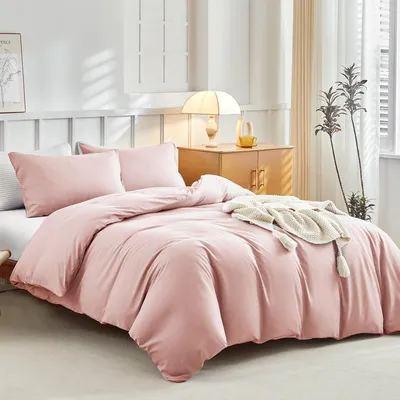 Immagine prodotto di Set di lenzuola in microfibra composto da: copripiumino 240 x 220 cm + 2 federe 50 x 75 cm - Rosa