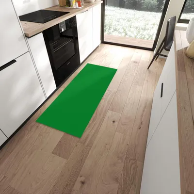 Produktbild von Küchenteppich 60x150cm rutschfest & abwischbar PVC Läufer - Grüner Hintergrund II