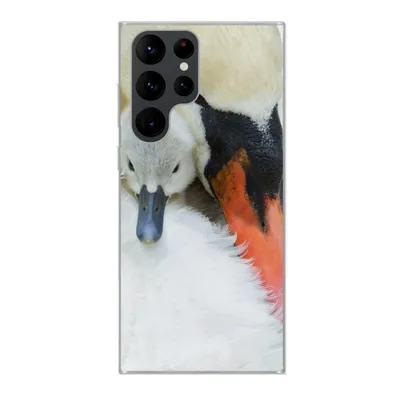 Produktbild von MuchoWow® Handyhülle Schutzhülle Hülle für Samsung Galaxy S22 Ultra Schwan - Küken - Makro Silikon Softcase Handy Hülle - Abbildung