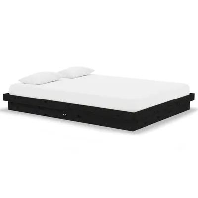 Immagine prodotto di vidaXL Letto in legno massiccio nero 135x190 cm