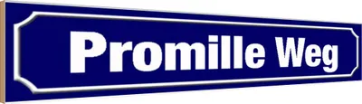 Produktbild von vianmo Holzschild 10x46 cm Promille Weg Dekoration
