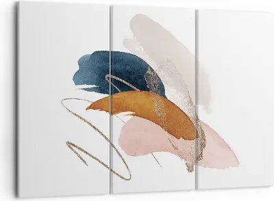 Produktbild von Bild auf Leinwand - Leinwandbild - 3 Teile - Die Farben Abstraktion Stück - 105x70cm - Wand Bild - Wanddeko - Wandbilder - Leinwanddruck - Bilder - Wanddekoration - Leinwand bilder - CE105x70-5100