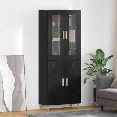 Immagine prodotto di vidaXL Credenza look rovere nero 69,5 x 34 x 180 cm