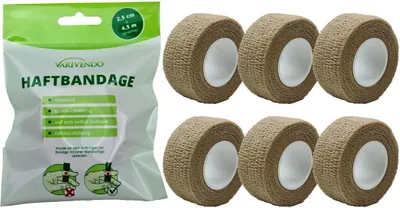 Produktbild von 6er Set Selbsthaftende Bandage 2,5 cm x 4,5 m Beige 2,5 cm