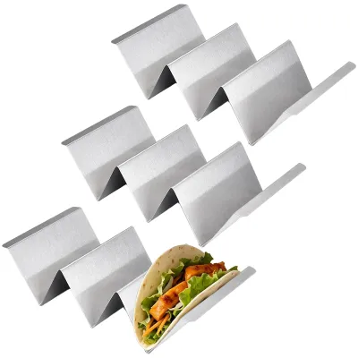 Tacohalter aus Edelstahl, 3 Stück, 21,5 x 10 cm, spülmaschinengeeignet
