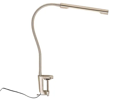 Produktbild von Qazqa led Modern, Minimalistisch Klemmleuchte - Lionard - Silber Farbe, inkl. 6.5W integrierter LED, 2700K, warmweiß, dimmbar, 45.5cm, Ideal als Flur, Wohnzimmerlampe, Küche lampe
