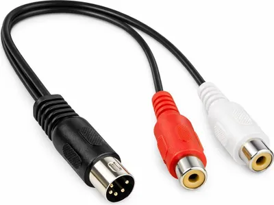 Image de Allteq ALTQ-RCA-ADAP-003, DIN (5 broches), mâle, RCA, femelle, 0,2 m, noir