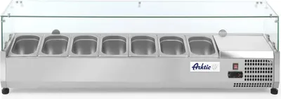 Produktbild von HENDI Kuhlvitrine 7x GN 1/4 mit gehärteter Glasauslage