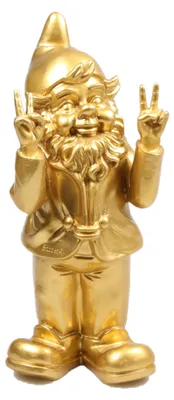 Produktbild von Stoobz Design Gartenzwerg - golden - Frieden - 31 cm