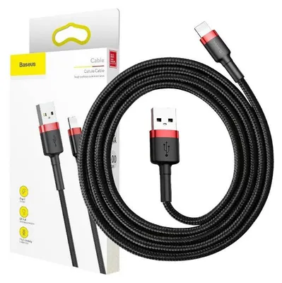 Produktbild von Baseus Cafule, 1 m, Lightning, USB A, Männlich, Männlich, Schwarz, Rot