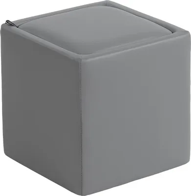 Image de Fortuna Lai Pouf avec espace de rangement Pouf avec couvercle, repose-pieds carré Pouf cube Simili cuir 40 x 40 x 40 cm Gris