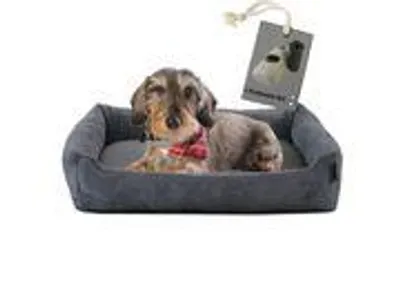 Produktbild von Rohrschneider Hundebett waschbar für kleine und mittelgroße Hunde mit Hundekissen Cord inkl. Gassibeutel