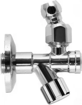 Produktbild von Eckventil mit Filter + Schwenkanschluss 1/2“ x 3/8“, verchromt