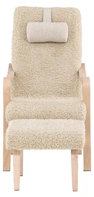 Image de Fårö fauteuil avec repose-pieds brun.