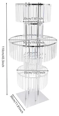 Produktbild von Blumenständer 5-stöckig - Runder Blumenständer - 110 cm hoch - 5 runde Ablagen - Metall und Acryl - Für Hochzeit Party Zuhause - Transparent