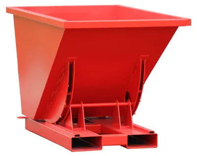 Produktbild von STIER Kippbehälter, Kippcontainer, mit Abrollmechanismus, 0,6m³, 1000kg Traglast, 1475x945x970mm, mit Einfahrtaschen