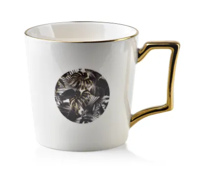 Imagen del producto de Becher: Taza de porcelana, taza de té, taza de café, diseño AFFEK, colección JUNGLE, 400 ml