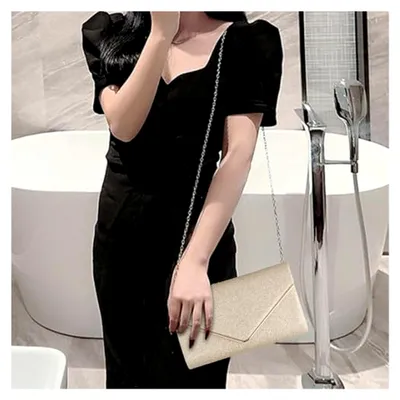 Produktbild von Damen Abendtasche Clutch Funkeln Abendtasche mit Abnehmbarer Kette Elegante Envelope Tasche Schultertaschen Kettentasche Umhängetasche Pailletten Handtasche für Party Abschlussball