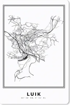 Produktbild von MuchoWow® Mauspad Mousepad Belgien - Lüttich - Stadtplan - Karte - Schwarz und weiß - Karte 18x27 cm - Mousepads - Maus Mat - Pad - Mausunterlage