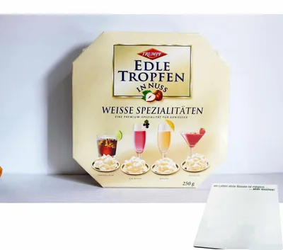 Produktbild von Trumpf Edle Tropfen in Nuss Weisse Spezialitäten (250g Packung) + usy Block