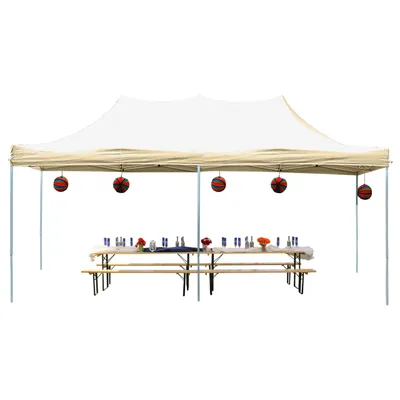 Produktbild von Faltpavillon Faltzelt Pavillon 3x6 m ca. 300g/m² Plane Partyzelt Gartenzelt ohne Seitenteile beige