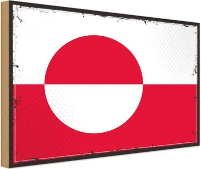 Produktbild von vianmo Holzschild 30x40 cm Grönlands Retro Greenland Flagge Fahne Wappen