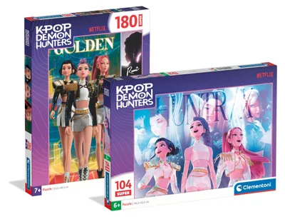 Image de Clementoni, KPop Demon Hunters : Puzzle pour enfants - 2 puzzles de 180 et 104 pièces