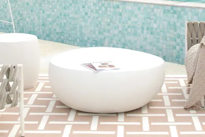 Produktbild von IKARIA Kieselstein Couchtisch aus Beton | natursteinoptik | einzigartig | 107.5 x 100.5 x 41 cm