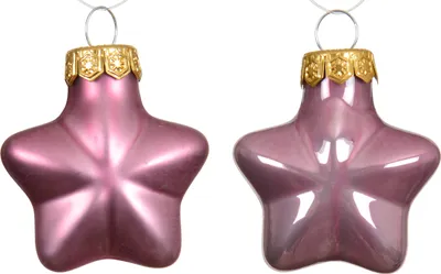Produktbild von Christbaumschmuck Sterne 4cm Glas 12 Stück - Vintagerosa