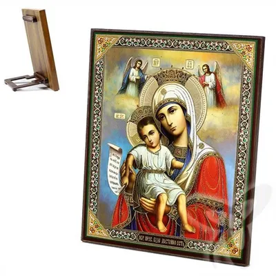Produktbild von Ikone Gm Würdig Ist Holz 15x18 K Достойно Есть Богородица Икона 2
