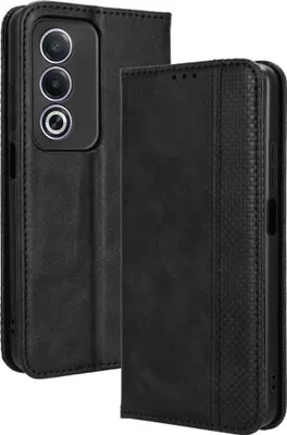 Produktbild von OPPO A80 Hülle - Coverup Vintage Style Klapphülle - Schwarz