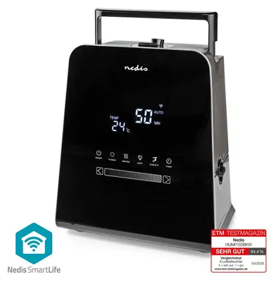 Produktbild von Nedis SmartLife Luftbefeuchter - 110 W - Mit kühlem und warmem Nebel - 5.5 l - Hygrometer - Timer - Fernbedienung - Nachtmodus - Schwarz